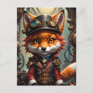 Niedlich Steampunk Red Fox Postkarte