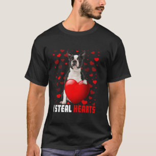 Niedlich stehe ich Herz Boston Terrier Dog Heart V T-Shirt