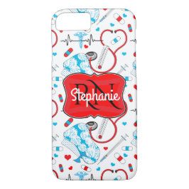 Niedlich Stethoscope Nurse | Doctor EKG Mustername Case-Mate iPhone Hülle