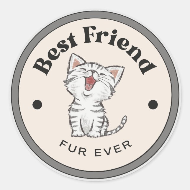 NIEDLICH! Stickers - Bester Freund Fur je - Kitty (Vorderseite)