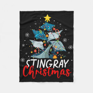 Niedlich Stingray Christmas Tree Pajama Matching C Fleecedecke
