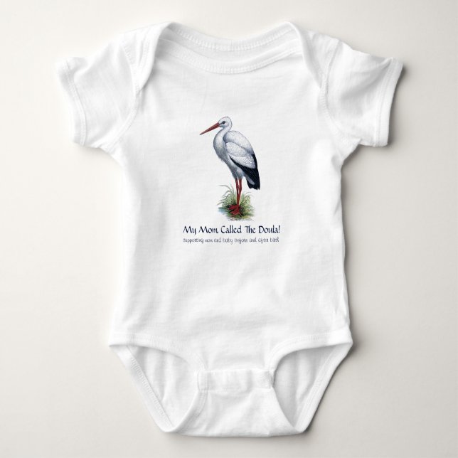 Niedlich Storch, meine Mama genannt Doula Baby Strampler (Vorderseite)