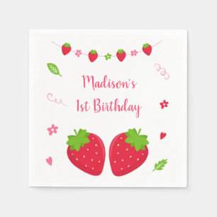Niedlich Strawberry Berry Sweet Birthday Serviette