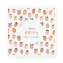 Niedlich Strawberry Birthday Napkins