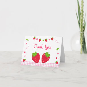 Niedlich Strawberry Birthday Vielen Dank Dankeskarte