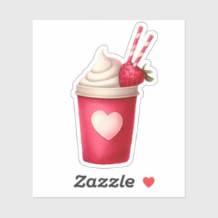 Niedlich Strawberry Milkshake Aufkleber