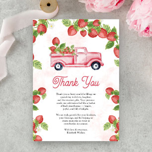 Niedlich Strawberry Truck Berry Sweet Baby Dusche Dankeskarte