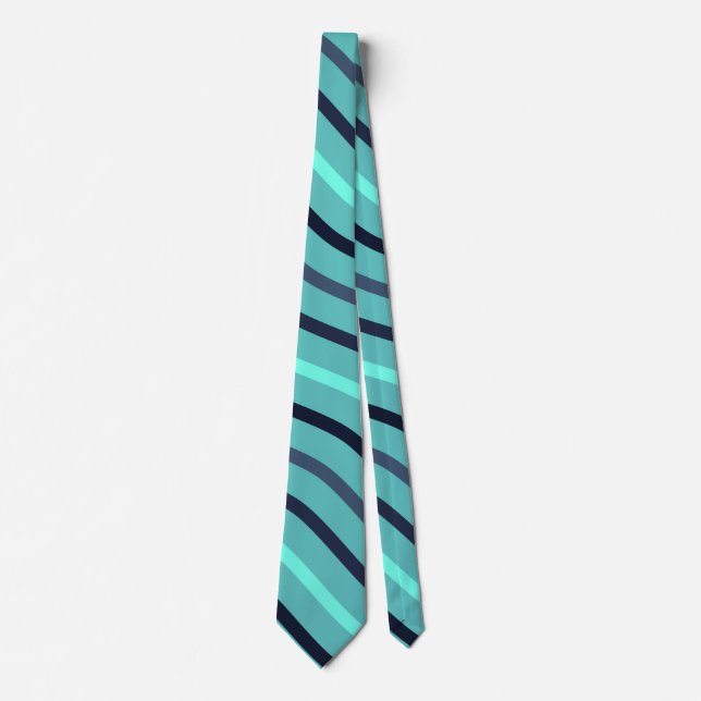 Niedlich Stripe Wavy Line Geometrie farbenfroh bla Krawatte (Vorderseite)