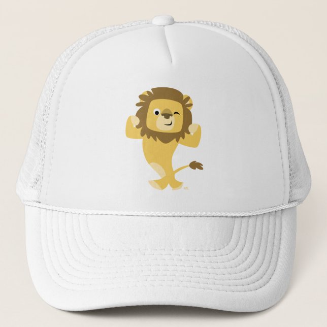 Niedlich Strong Cartoon Lion Hat Truckerkappe (Vorderseite)