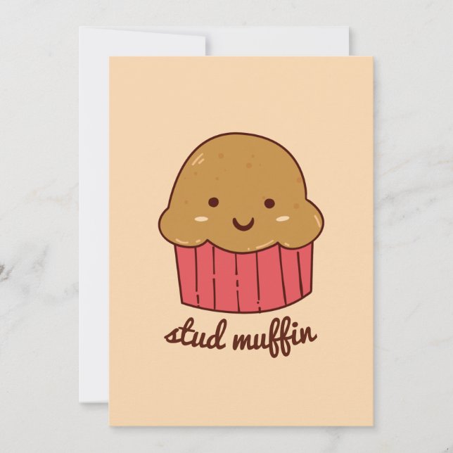Niedlich Stud Muffin Valentine Feiertagskarte (Vorderseite)