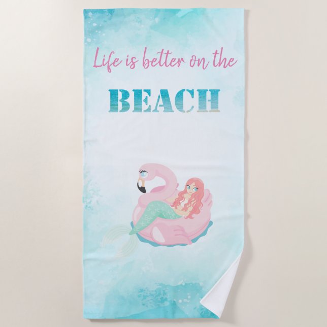 Niedlich Stylish Beach, Meerjungfrau Strandtuch (Vorderseite)