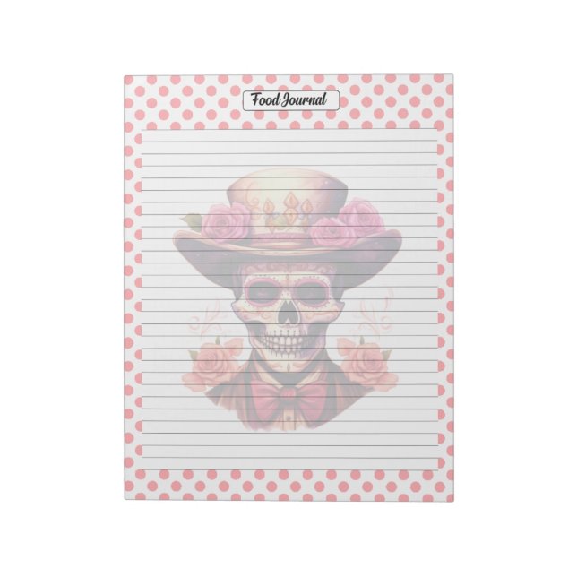 Niedlich Sugar Skull Food Journal Notizblock (Rotiert)