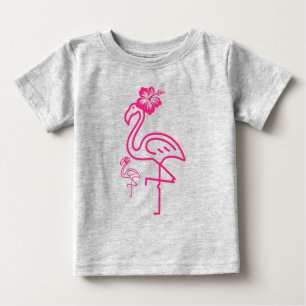 Niedlich Summer Girly Flamingo Baby T-shirt