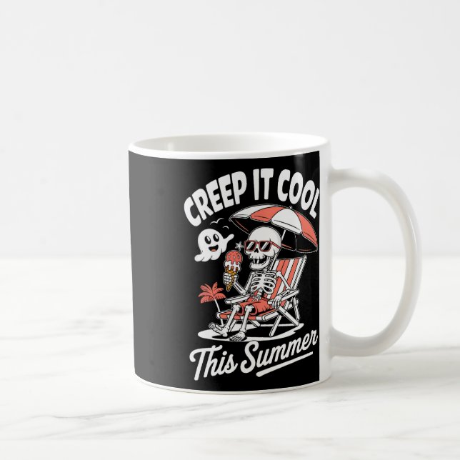 Niedlich Summerween Ghost Funny Beach Halloween Kaffeetasse (Rechts)