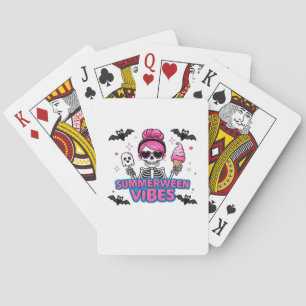 Niedlich Summerween Vibes Skeleton IceCream Summer Spielkarten