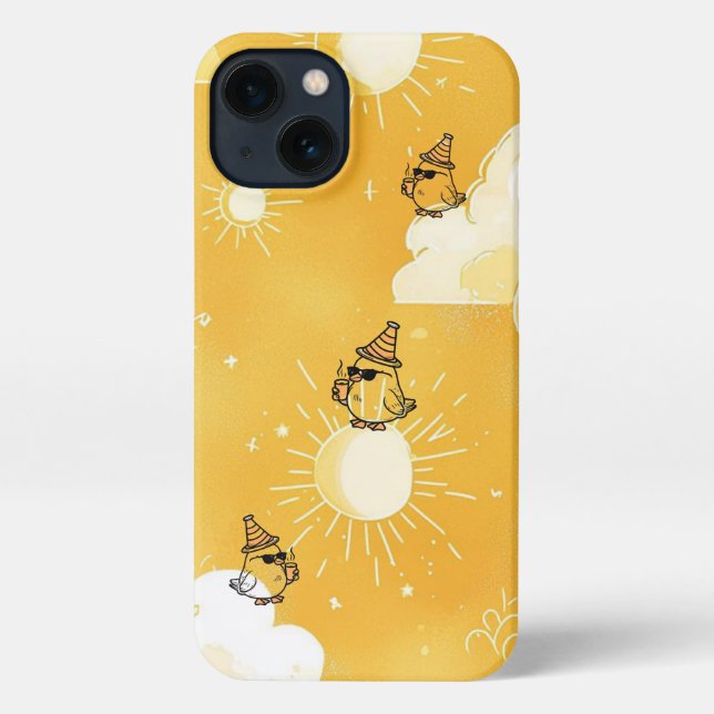 Niedlich Sunshine Bird Phone Case - Whimsical Yell iPhone Hülle (Rückseite)