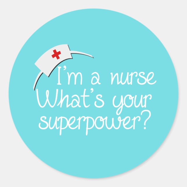 Niedlich Super Nurse Runder Aufkleber (Vorderseite)