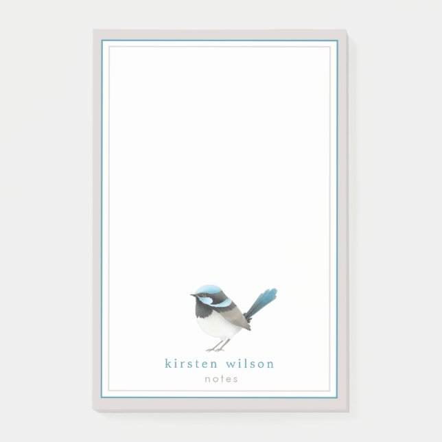 Niedlich Superb Fairy Wren - Personalisiert Post-it Klebezettel (Vorderseite)