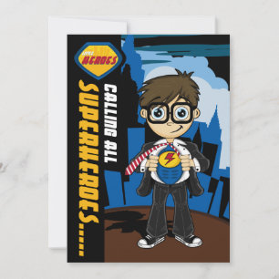 Niedlich Superhero Boy Party Einladung