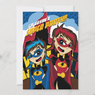 Niedlich Superhero Girl Party Einladung