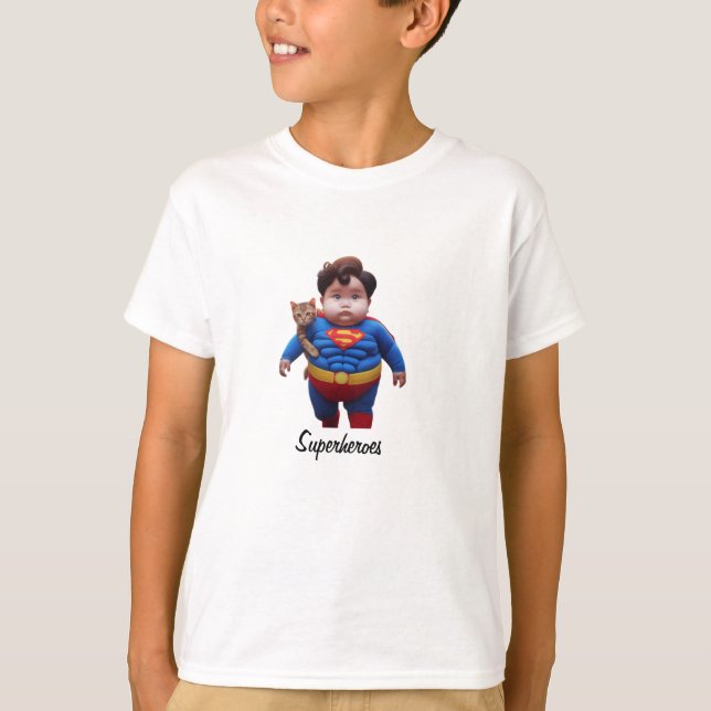 Niedlich Superhero Kids T - Shirt (Vorderseite)