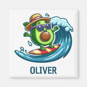 Niedlich Surfer Avocado trifft die Waves Personali Magnet