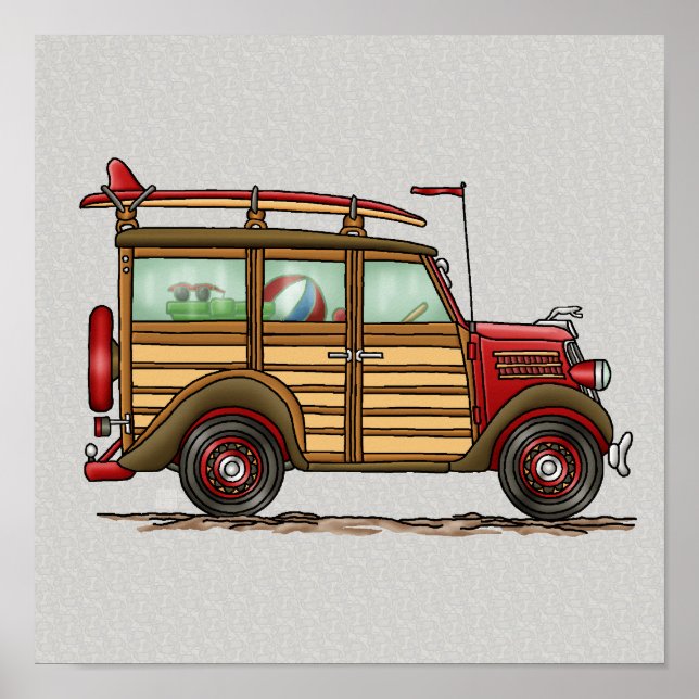 Niedlich Surfwoody Poster (Vorne)