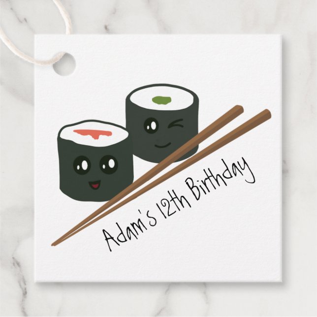 Niedlich Sushi Addict Kawaii Zeichenname Geburtsta Geschenkanhänger (Vorderseite)