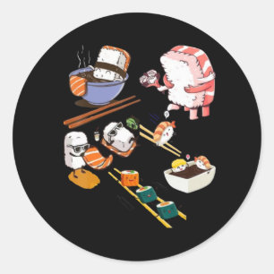Niedlich Sushi Anime Kawaii Otaku Manga Set Japani Runder Aufkleber