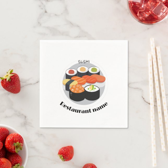 Niedlich Sushi Japan Lebensmittelgefälle Personali Serviette (Beispiel)