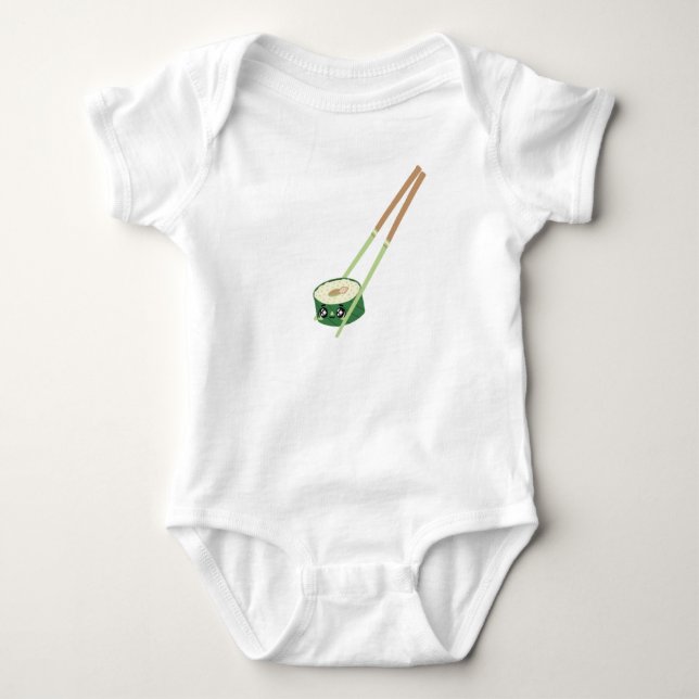 Niedlich Sushi, Kawaii Sushi, Sushi Lovers Baby Bo Baby Strampler (Vorderseite)