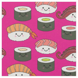 Niedlich Sushi Kids Kawaii Cartoon Food Pink Stoff