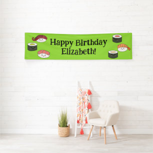 Niedlich Sushi Kinder 1. Geburtstag Party Banner