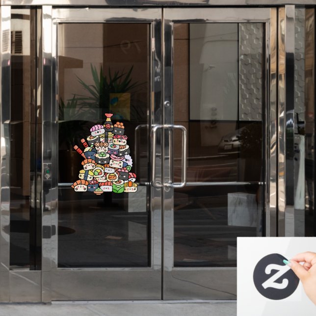 Niedlich Sushi Tower Fensteraufkleber (Büro Tür)