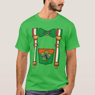 Niedlich Suspenders Bowtie Green Tuxedo St Patrick T-Shirt
