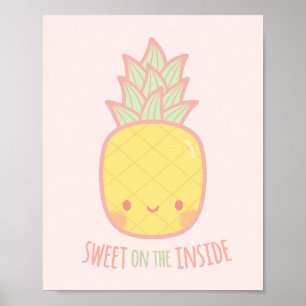Niedlich süß an der Ananas-Innendekoration Poster