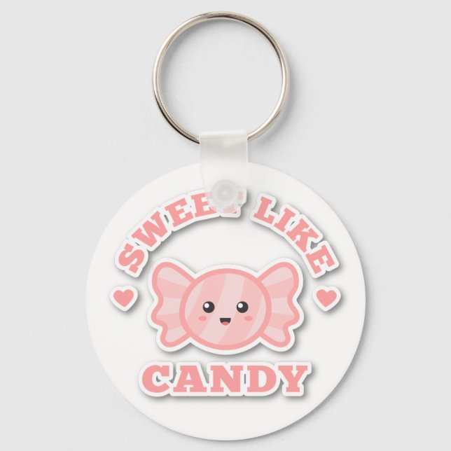 Niedlich süß wie Candy Pink Schlüsselanhänger (Vorderseite)