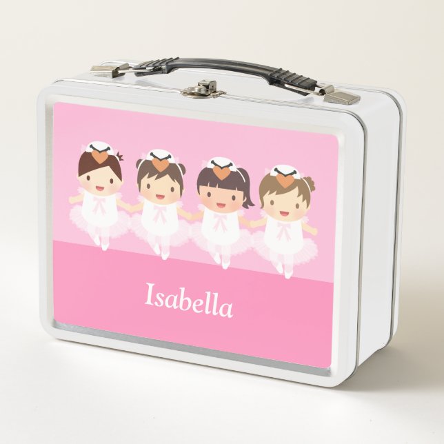 Niedlich Swan Tancing Ballerina Girls Personalisie Metall Brotdose (Vorderseite)