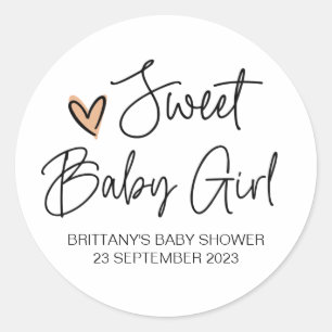 Niedlich Sweet Baby Girl Baby Dusche Gefallen Viel Runder Aufkleber