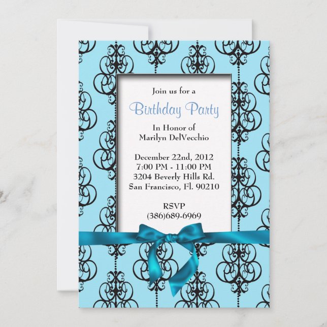 NIEDLICH Sweet Blue Kids Party Einladung (Vorderseite)