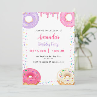 Niedlich Sweet Donut Birthday Einladung