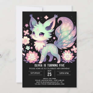 Niedlich Sweet Fox Digital Geburtstag Einladung