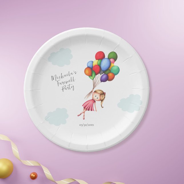 Niedlich Sweet Girl mit Balloons Party Supplies Pappteller (Von Creator hochgeladen)