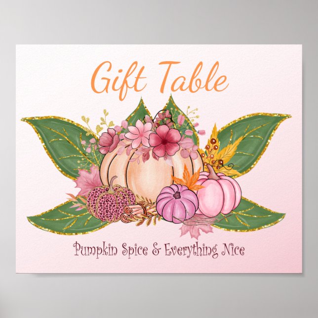 Niedlich Sweet Little Pumpkin Fall Greenery Gift S Poster (Vorne)
