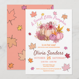 Niedlich Sweet Little Pumpkin Herbstlaubs Kinderdu Einladung