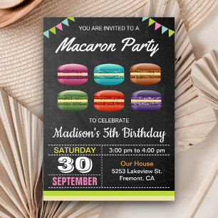 Niedlich Sweet Macarons Geburtstagsparty Einladung