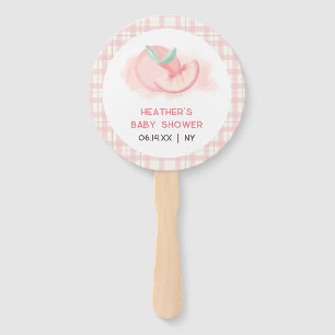 Niedlich Sweet Pink Gingham Peach Baby Dusche Fächer