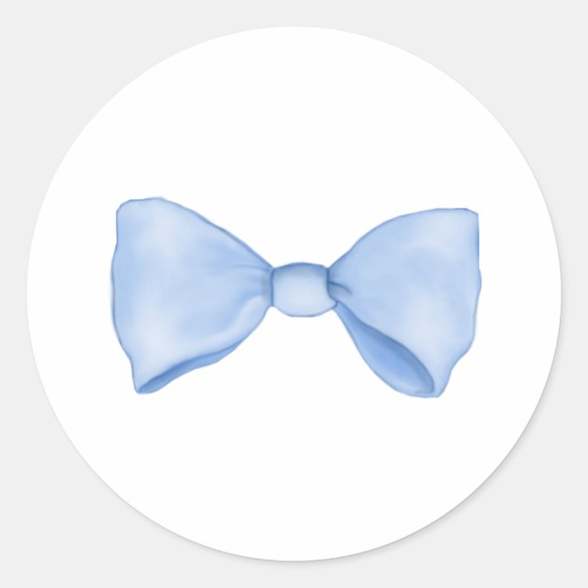 Niedlich Sweet Simple Baby Blue Bow Runder Aufkleber (Vorderseite)