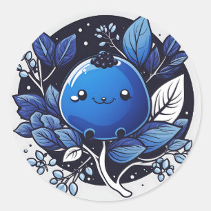 Niedlich Sweet Summer Blueberry Runder Aufkleber