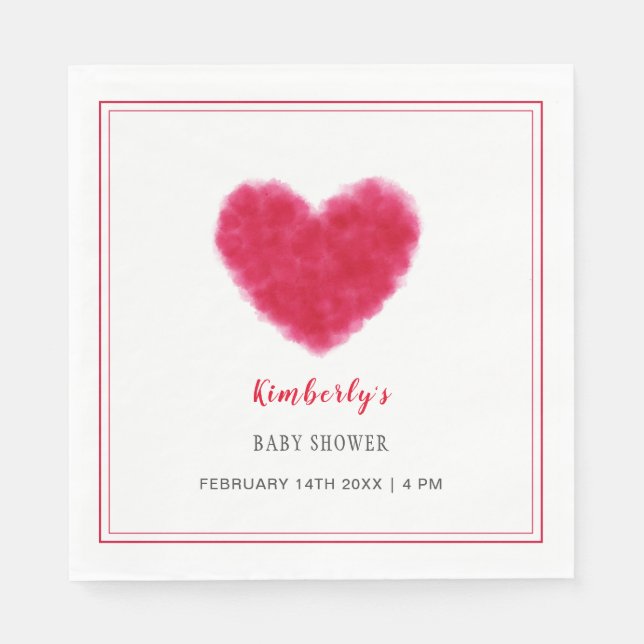 Niedlich Sweetheart Frame Valentines Baby Dusche Serviette (Vorderseite)